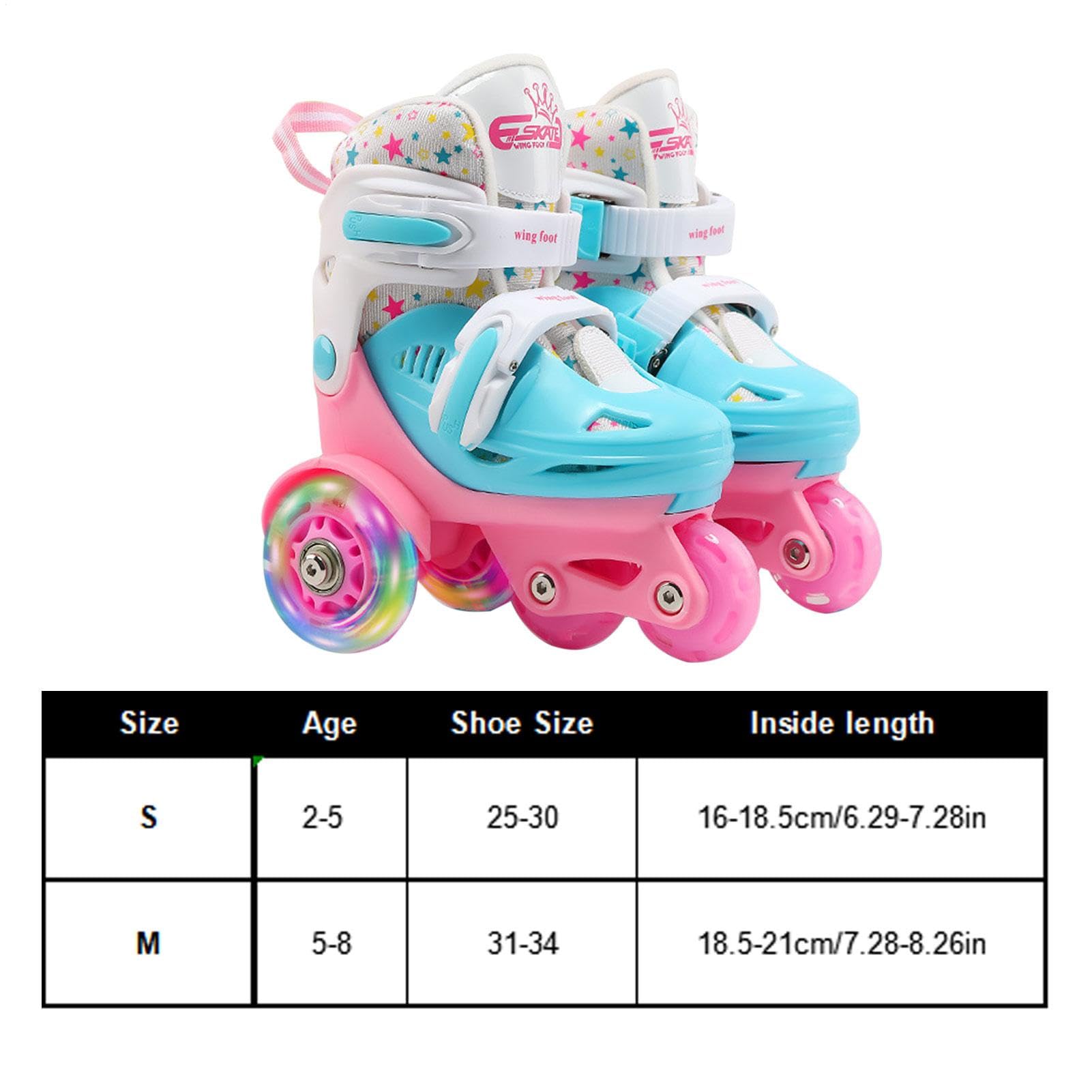 Pattini Quad Per Bambini - Pattini A Rotelle Per Ragazze | Scarpe Per | Pattini A Rotelle Per Ragazzi E Ragazze | Pattini A Rotelle Regolabili Per Esterni | Scarpe Da Pattinaggio A Rotelle In PU Ad