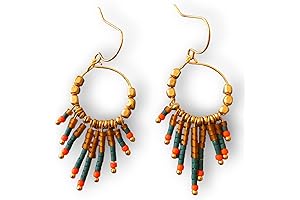 Trendy Beaded Valentine Hoop Earrings | Boho Turkish Earrings for Women