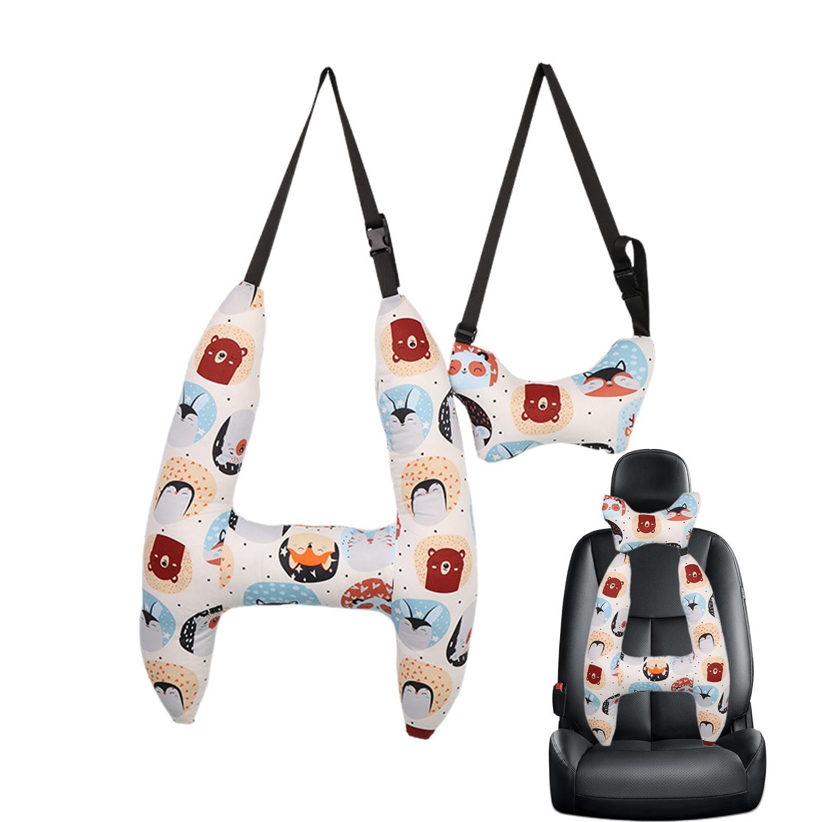 Almohadas de viaje – Juego de 2 cojines de reposacabezas de coche