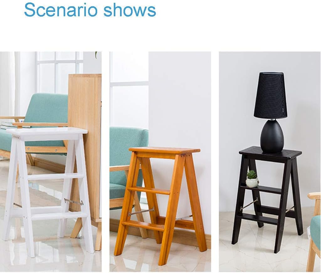 CHEWYNP Easy and Convenient Folding Step Stool,| Stair Chair Seats | Portable Flower Rack | 3-Step Ladder Chair |Al Folding Chair | Fold up Library/Kitchen/Office Steps,Step Stool with Han