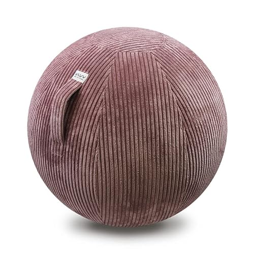 VLUV VLIP - Pelota de asiento de tela 60-65 cm, ergonómico, transpirable y duradera, con asa y anillo de suelo, incluye bomba de mano, color rosa Cover