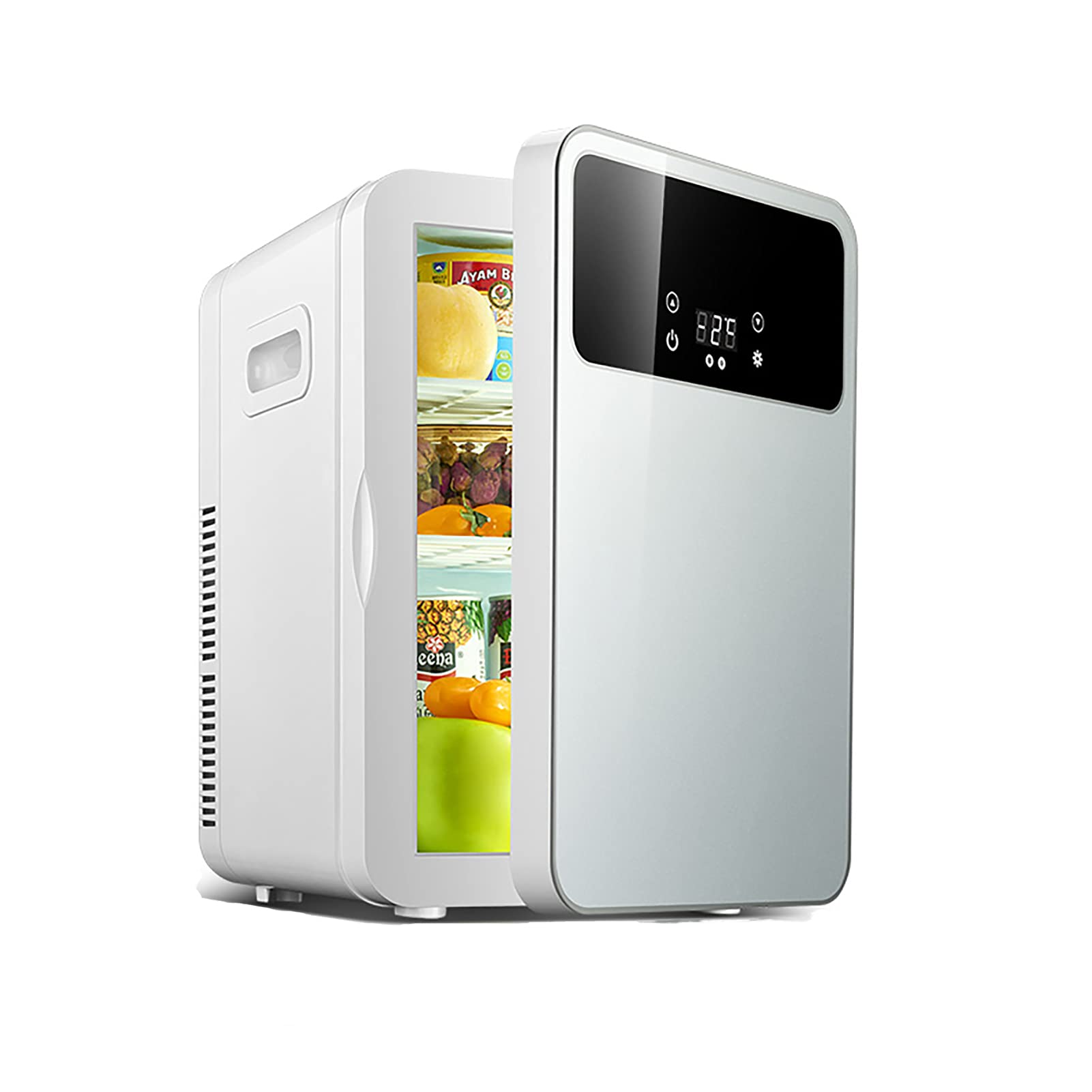 JUNKUN Garden Fridge 22 Liter Compact Refrigerator for Drinks Portable Small Fridge AC/DC with Digit