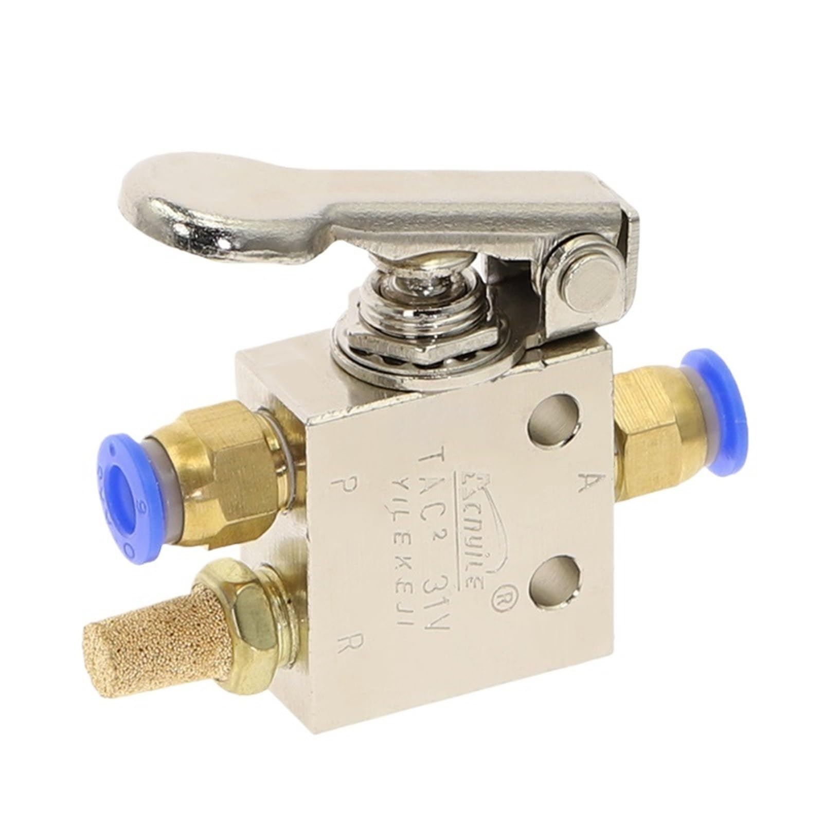 Zawór mechaniczny TAC2-31P z gwintem 1/8", 2-pozycyjny, 3-drożny, sprężynowa dźwignia powrotna, przełącznik pneumatyczny, zawór z cichymi złączkami (TAC2-31P-8MM)