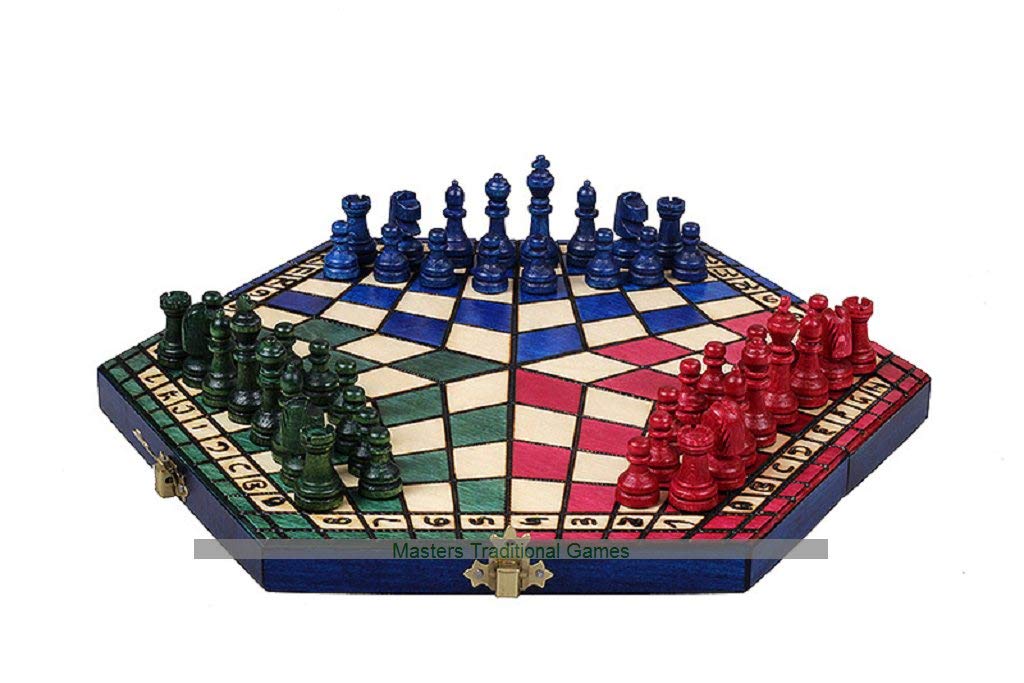 Echecs Jeu Echiquier en Bois pour Trois - jeux d'echec Chess Pièces Grand pour Adulte Enfants 3