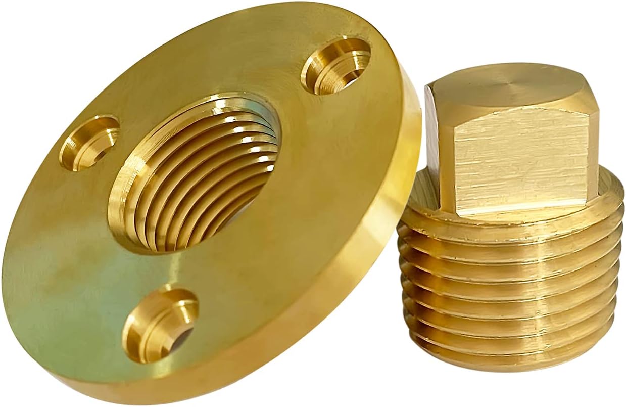 Solid Brass Drain Plug Boat Garboard Drain Plug Kit Fit for 1 Inch Hole