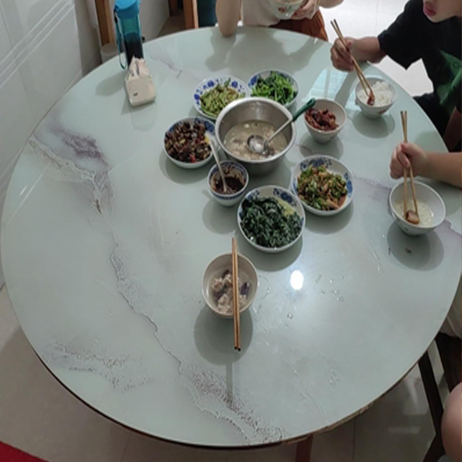 Round Tempered Glass Table Top, Round Glass Dining Table Top, Round Tempered Glass Table Top, Round Glass Table Top, Tempered Glass Table Top, Round Flat Glass, Double Tempered Glass ( Color : Red , S
