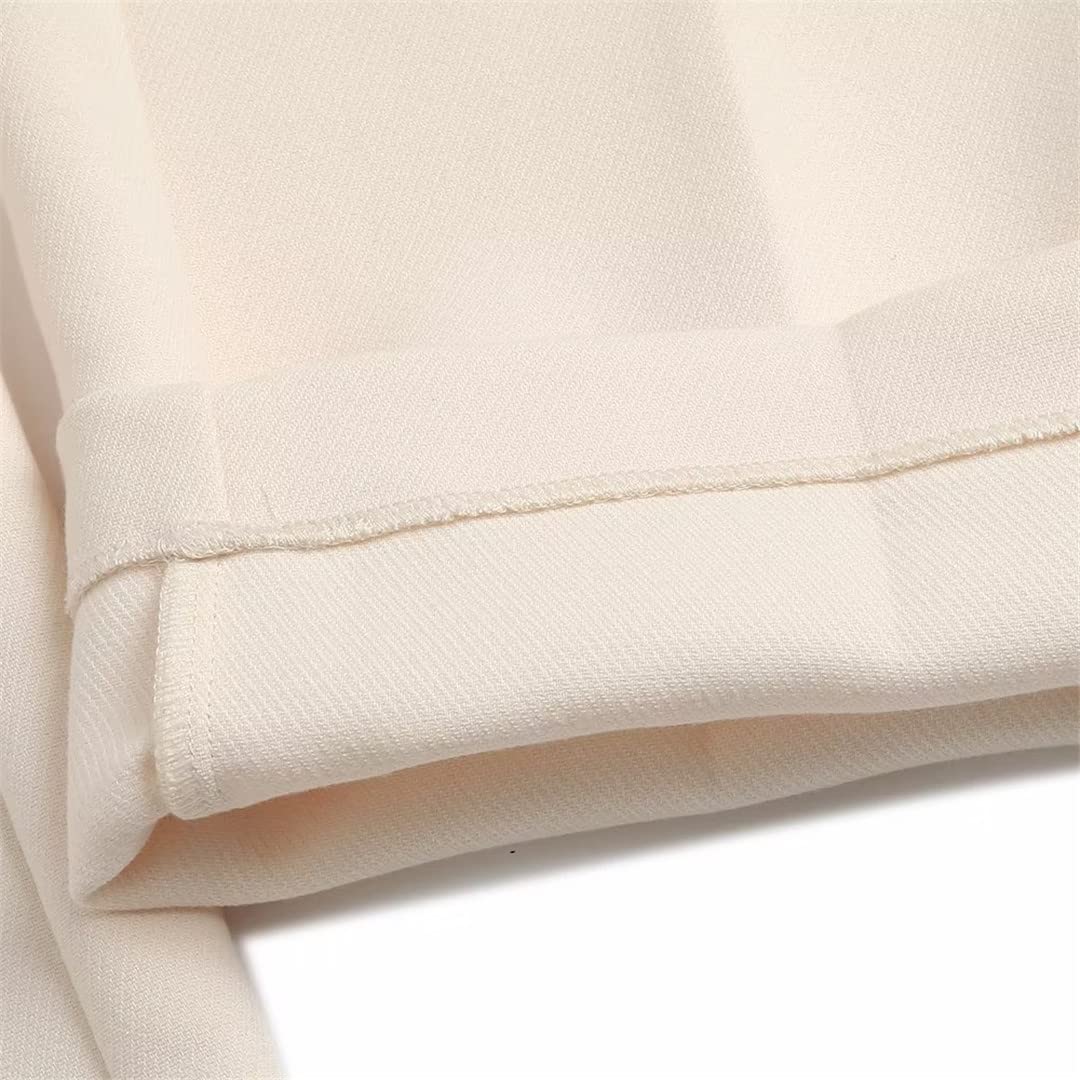 Set di due pezzi lunghi a doppio petto da donna primaverile a vita alta pantaloni a gamba larga