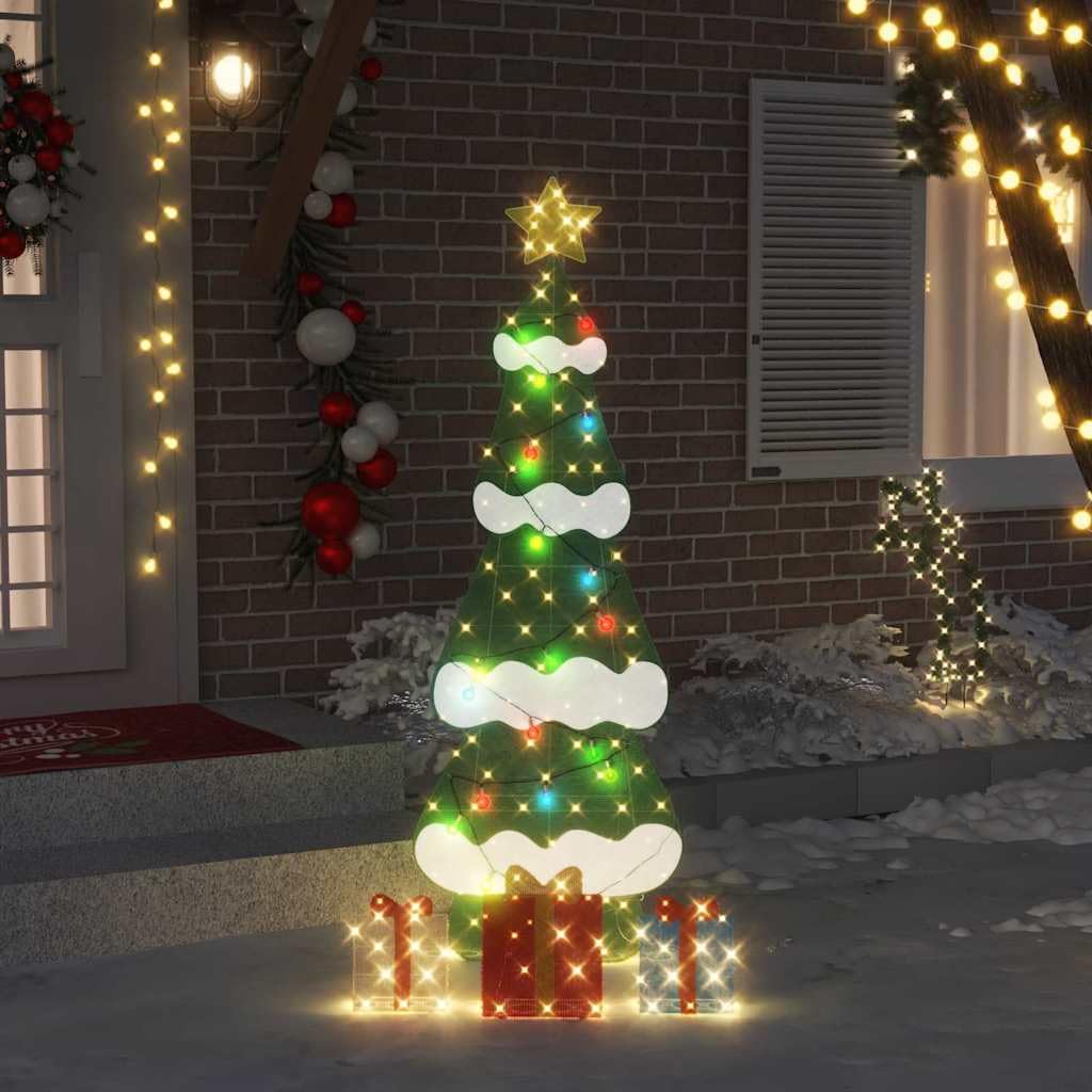 Sapin de Noël Lumineux 2D Blanc Chaud avec 3 boîtes-Cadeaux, 200 LED, USB, Design, intérieur et extérieur, Ambiance Festive pour Salon, terrasse et fenêtre
