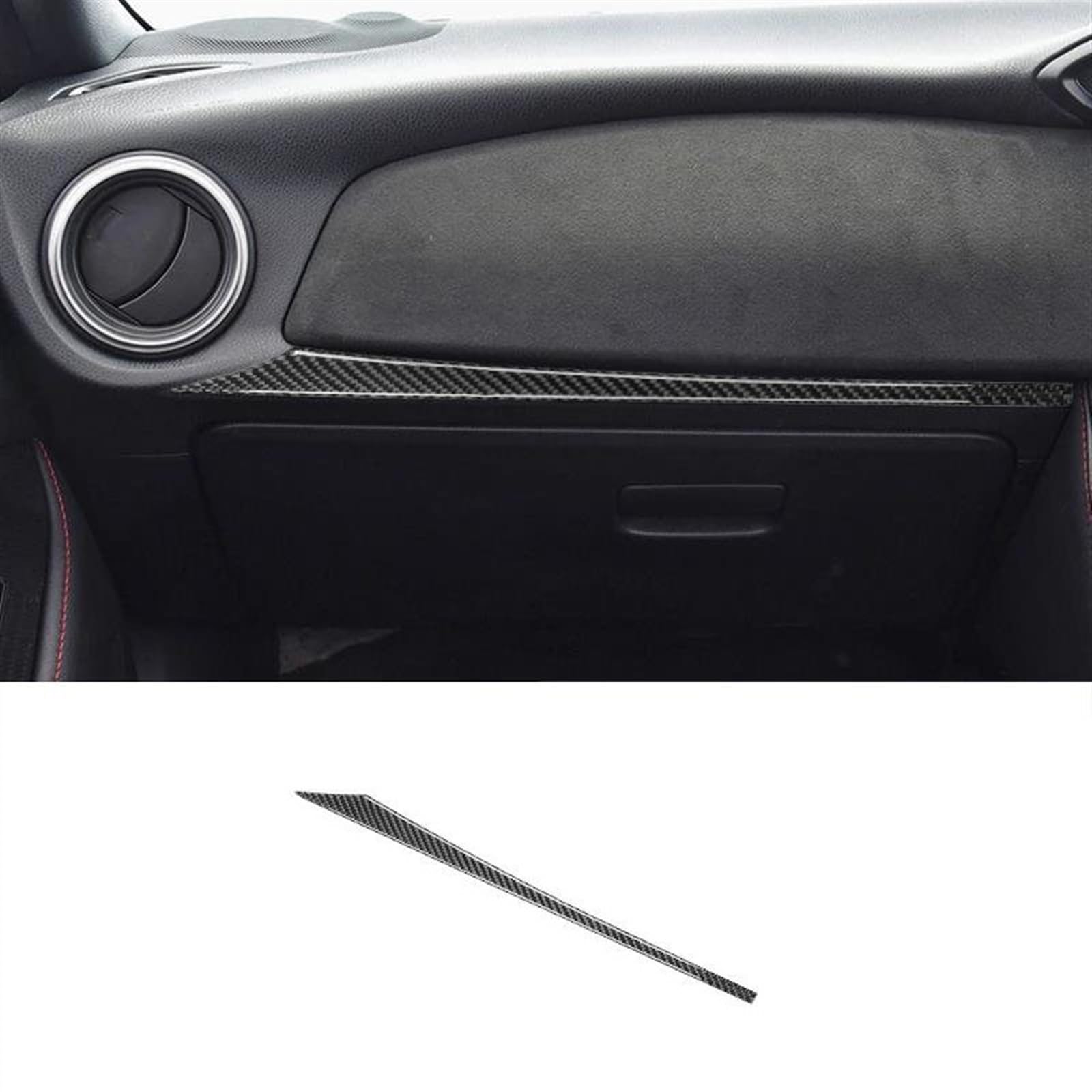 Car Co-Pilot Console Dashboard Strips Cover Trim Decal for Subaru for BRZ 2017 2018 2019 HGMGFYCX(Black RHD)