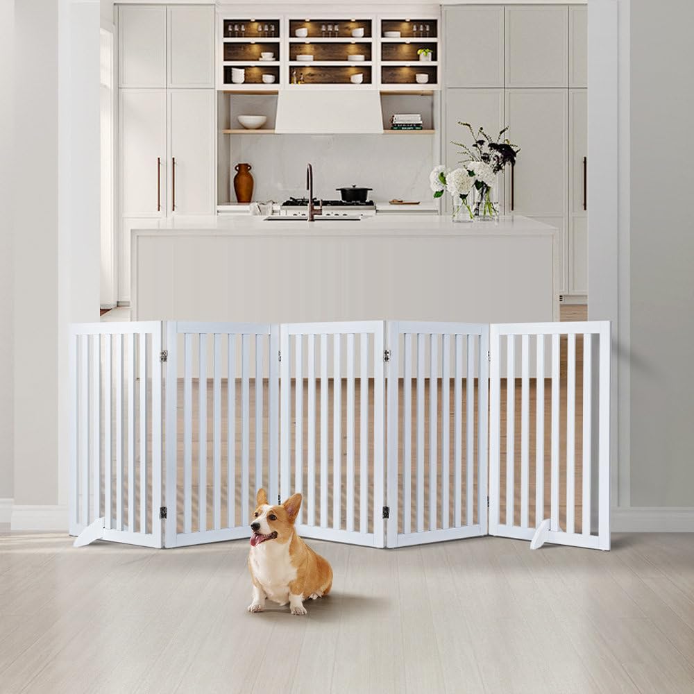 Kids & Pets Safety Gate Partition | Extra Long Fence Pet Safety Barrier for Doorway, Stairs & Hallway – Freestanding Wide Puppy Gate Room Divider for Home Indoor Use (6 Panel)-image-18