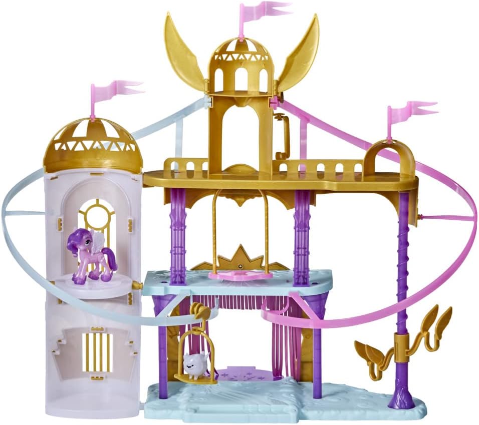 My Little Pony: A New Generation Film Royal Racing Ziplines 56 cm Castle Playset with Ziplines, Princess Petals Toy, Multicolor