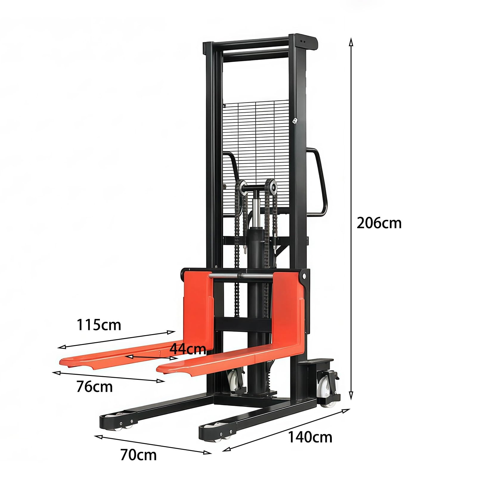 tavolo elevatore Impilatore manuale for carichi pesanti 3000 kg 115 cm Forca con canale a C in acciaio for magazzino