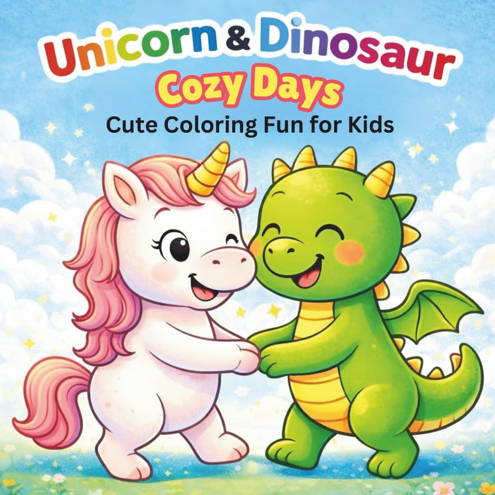 Unicorn & Dinosaur Cozy Days: Cute Coloring Fun for Kids (Lily & Fred Colors)