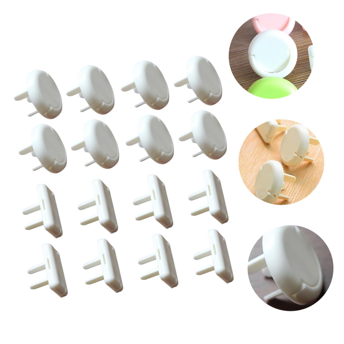 KOMBIUDA Lot de 60 Cache-prises de Sécurité pour Bébés, Capuchons Abs Blancs, Protection Anti-chocs pour Prises Électriques la Maison