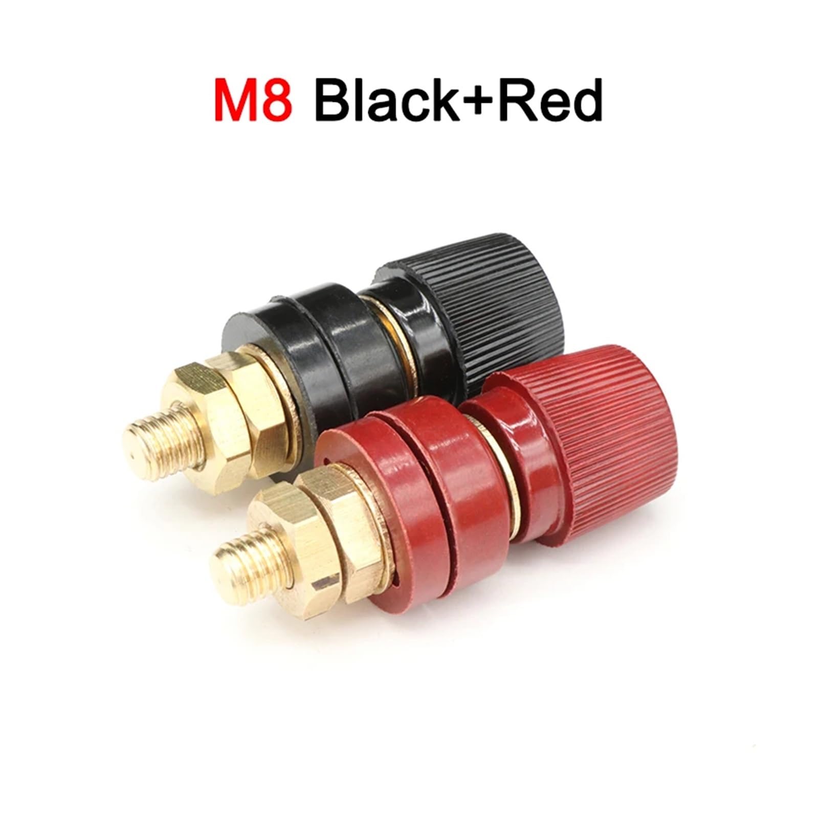 Power Junction Post Connectors Wire Binding Post Thread Screw M5 M6 M8 M10 Lithium Weld Inverter Clamps Power Supply Connect Terminal Splice Black Red(M8 Set,5 Pairs)