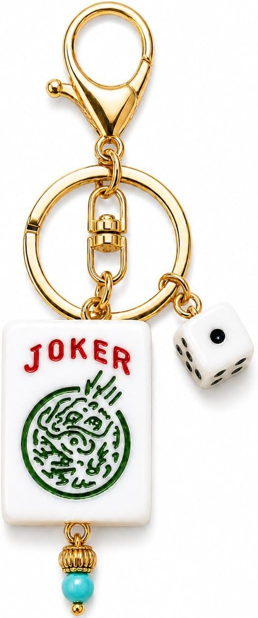 Mahjong Keychain Lucky Tile Accessories Mahjong Gifts for Women