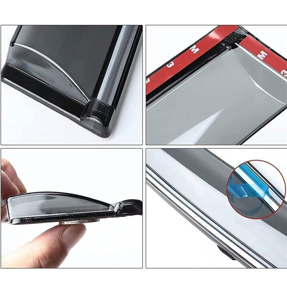 4 Piezas Coche Deflectores para Prius Plus 2012-2020, Deflectores de Aire Cortavientos Ventana Derivabrisas Derivabrisas Accesorios