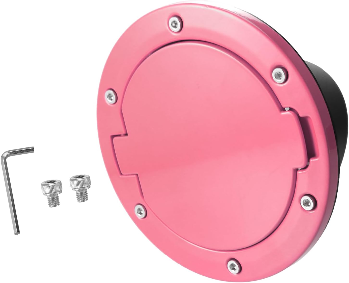 Car Gas Fuel Filler Door Cover Fuel Filler Cover Accessories for Jeep Wrangler 2007-2017 Aluminum Alloy ABS Pink