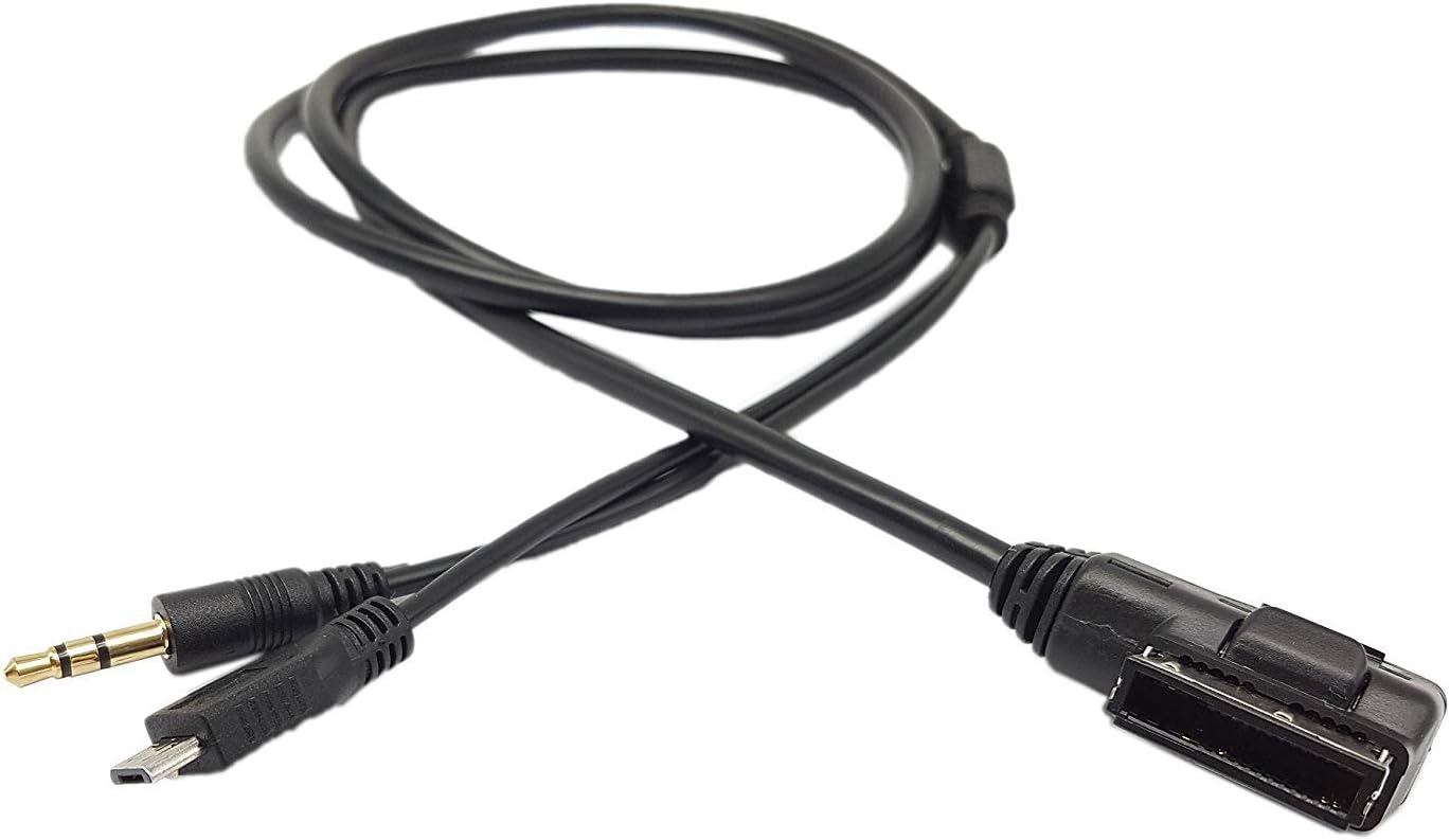 Audi AMI to Micro USB & 3.5mm Cable,SinLoon AMI MDI to Stereo 3.5mm Audio Aux & Micro USB Charge Adapter Cable for Samsung LG HTC Motorola AUDI A3 A4 A5 A6 S5 A8 Q7 S4 AMI MDI MMI system VW Volkswagen