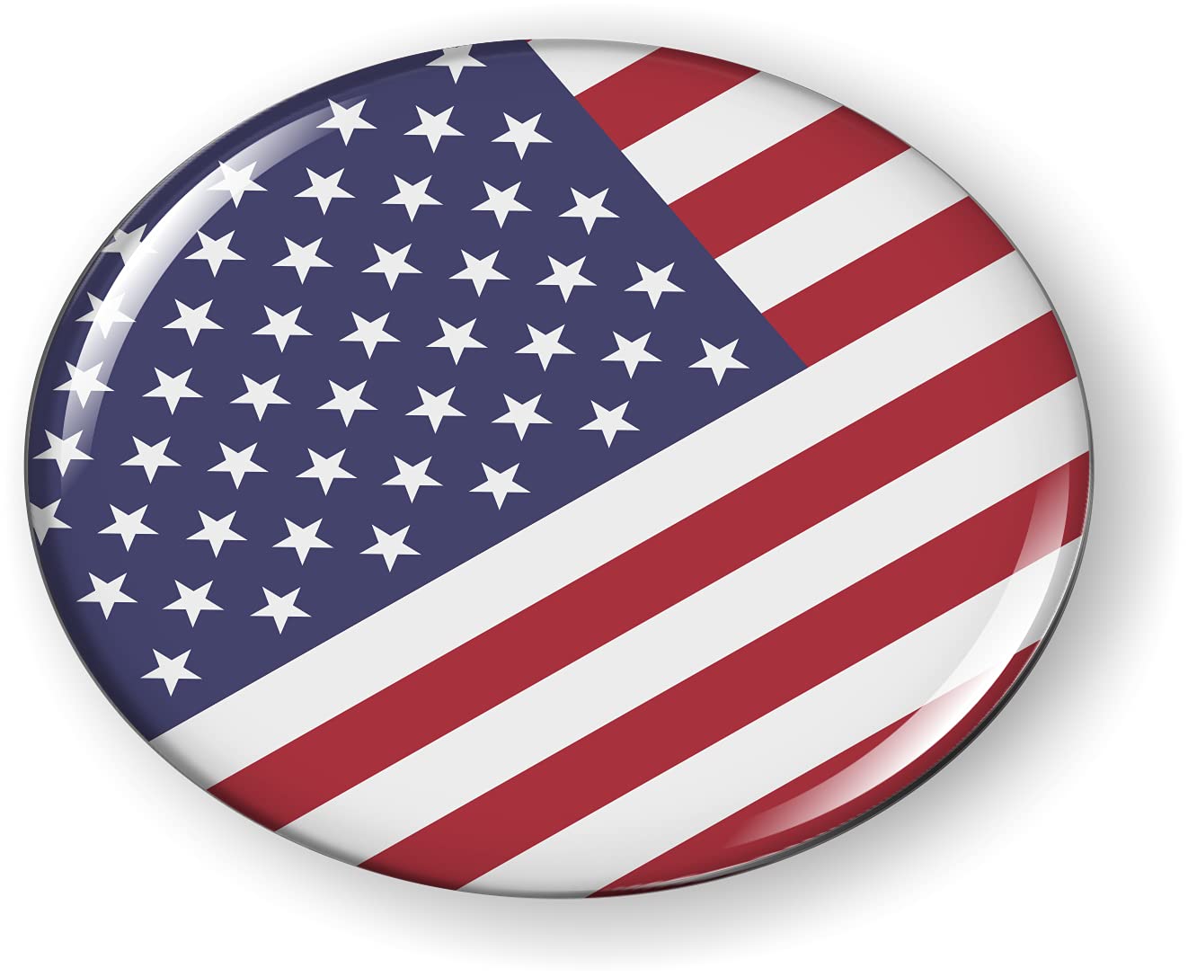BestLicensePlateFrames American Flag 3D Domed CAR Emblem Badge Sticker Round - Picture 15 of 18