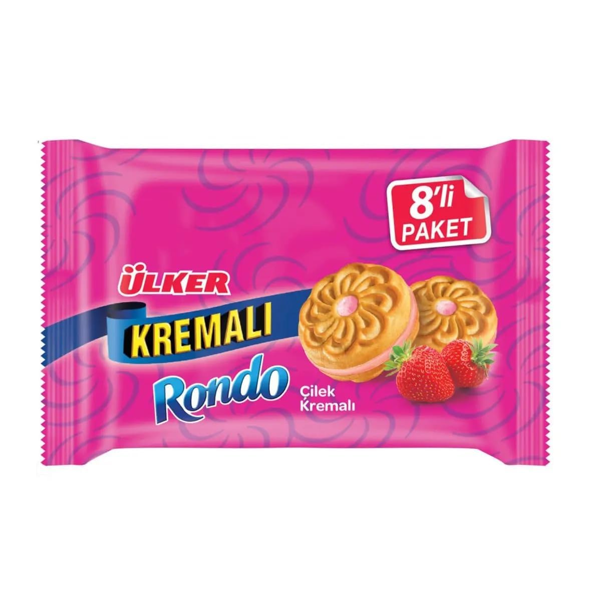 ÜLKER Kremalı Rondo Çilekli Bisküvi, 488 Gr