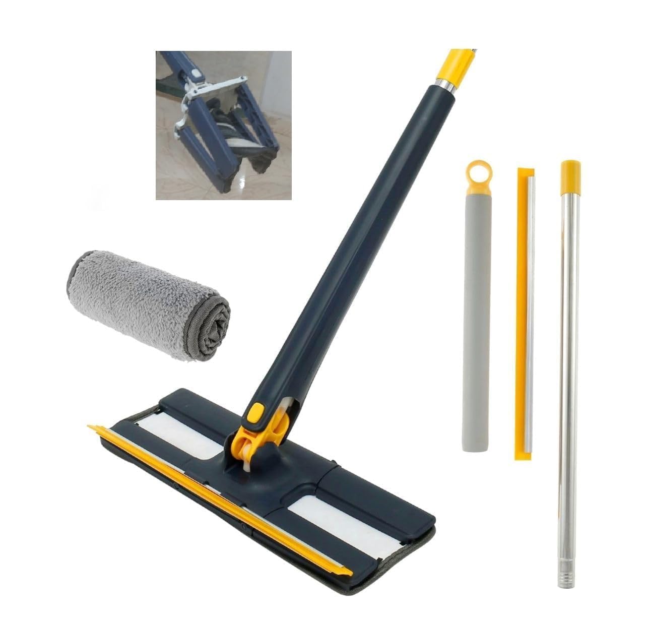 50in Cleaning Mop 360° Rotatable Adjustable Cleaning Mop Push-Pull Automatic Squeezing Mop Long Handle Flat Mop Microfiber Floor Mop for Floor Home Office (King) (B0D8H5DHVX) Amazon Price History, Amazon Price Tracker