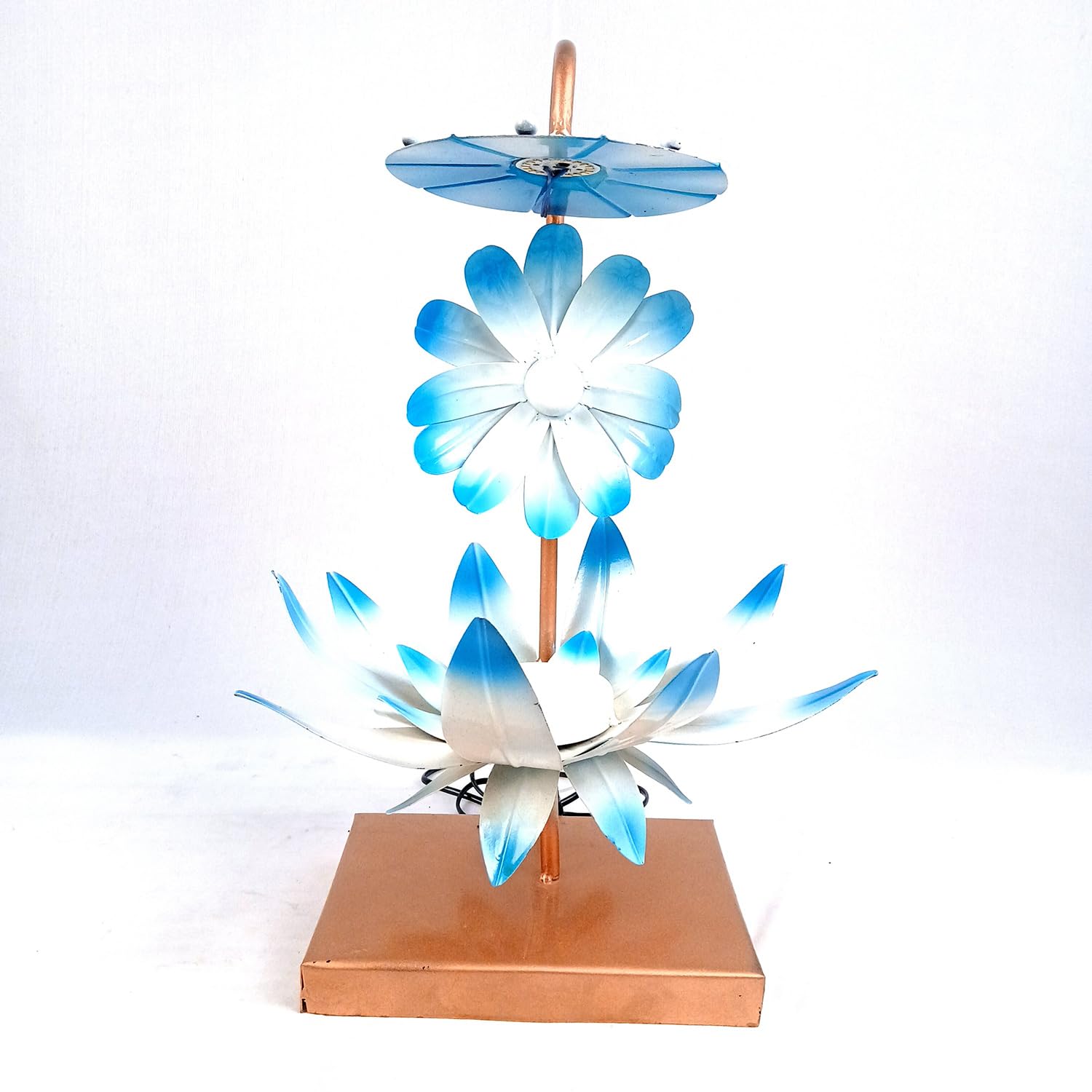 Apka Mart The Online Shop Lotus Lamp | Led Lamp Showpiece | Led Stand/Aasan for God - for Temple, Home, Living Room, Office Desk, Mandir Decor & Gifts - 17 Inch (Iron, Blue)-picture-28
