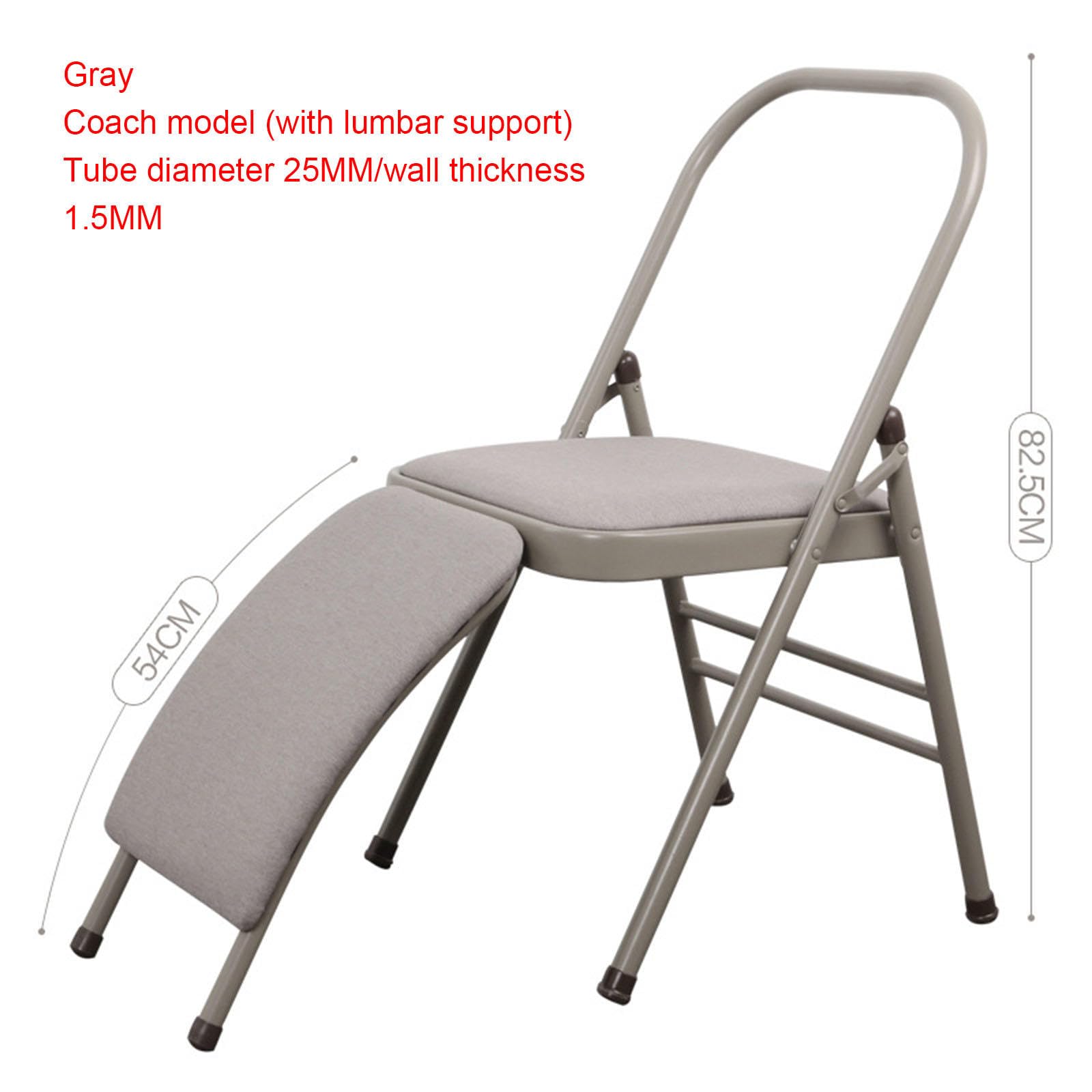 Krzesło Do Jogi Składane Krzesło Bez Pleców - 480lb Metal Back Bender Lounge Inwersyjny Trener Do Stania Na Rękach - Rekwizyty Do Jogi Krzesło Do ćwiczeń Regenerujące,Grey