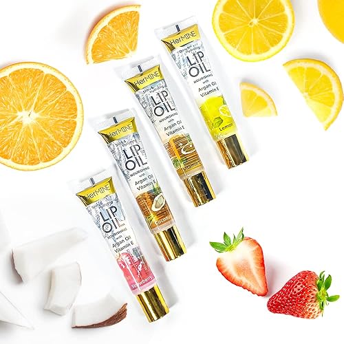 Miniatura 1 de HerMINE Aceite labial hidratante con aceite de argán y vitamina E Clear de larga duración aceites nutritivos para labios gel hidratante paquete