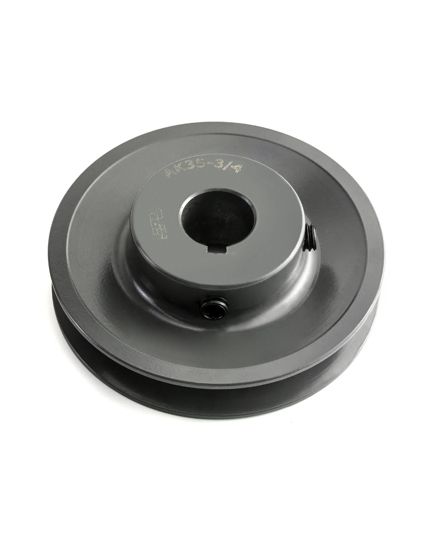 QWORK AK3534 Single Groove Web Sheaves, 3.55" OD 3/4" Bore V-Belt Sheave, A Belt Section, Cast Iron,for V-Belt