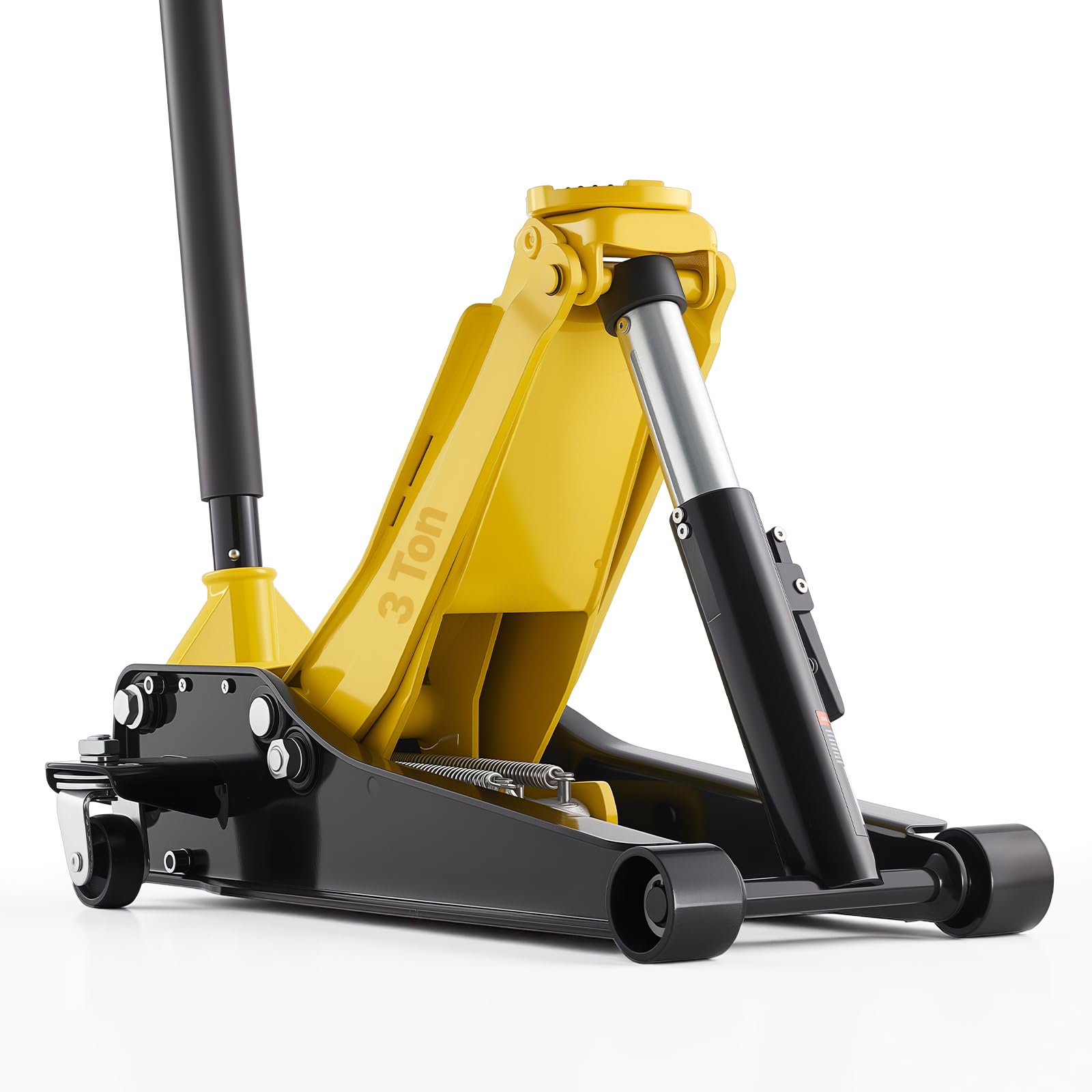 VEVOR Hydraulischer Rangierwagenheber 3T Tagkraft, Wagenheber Hydraulik mit 75-500 mm Hubhöhe 95 mm Gummiauflage & Doppelzylinder, Autoheber aus Stahl mit 360° Mobilität für PKW SUV Pickup Werkstatt