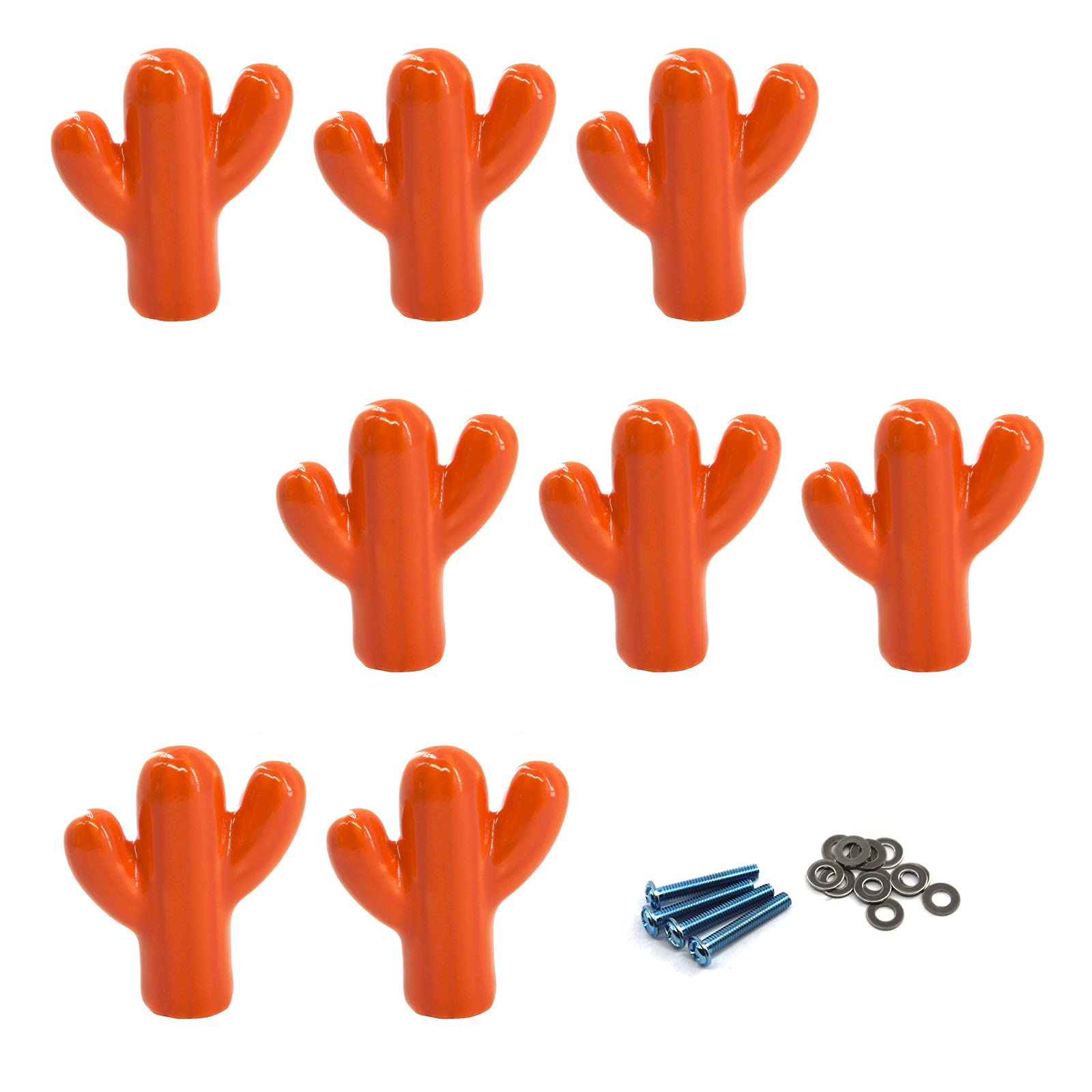 Lot de 8 poignées de porte en céramique Orange
