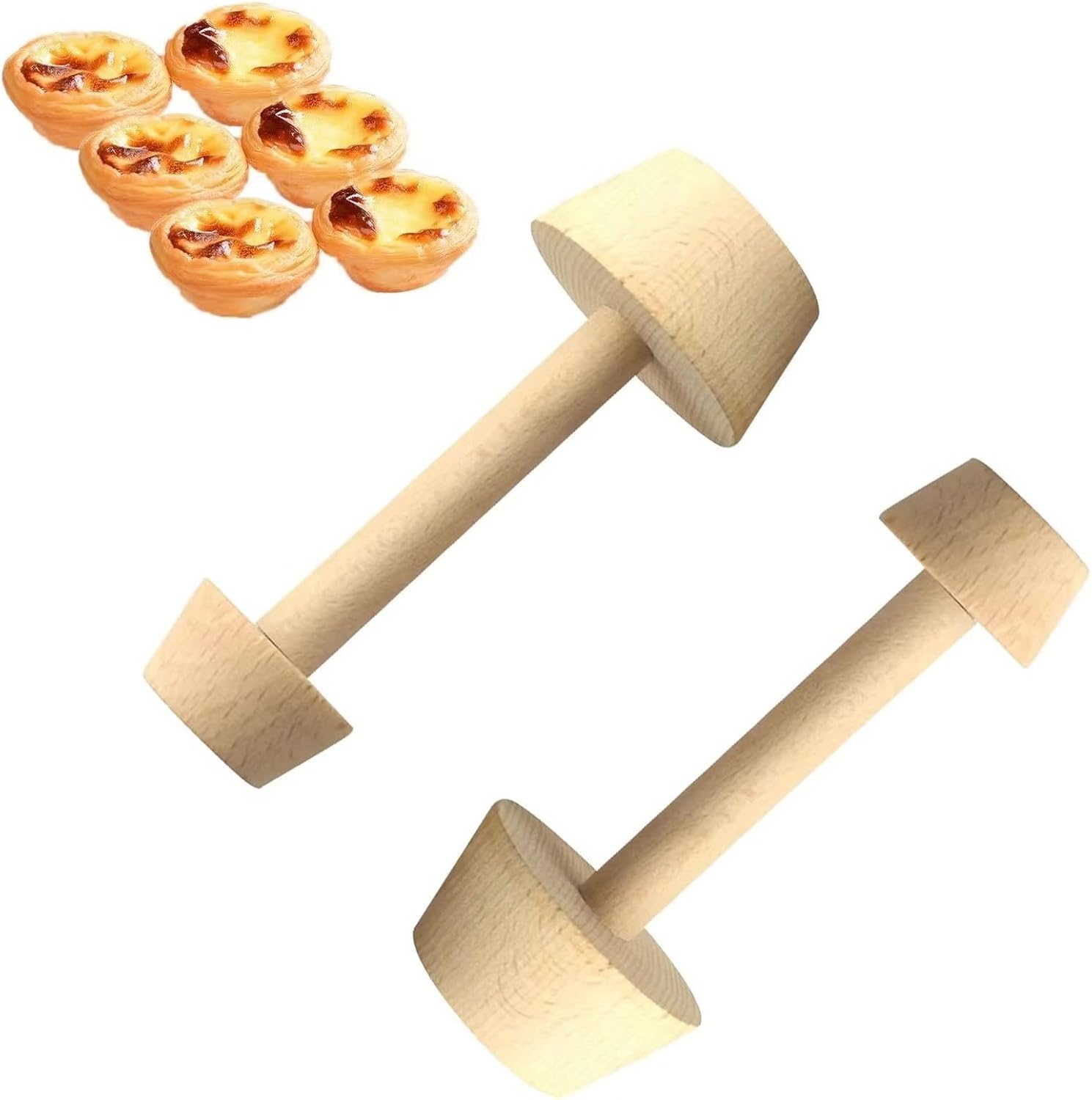 Typutomi 2PCS Wooden Tart Tamper, Double Side Pastry Tamper