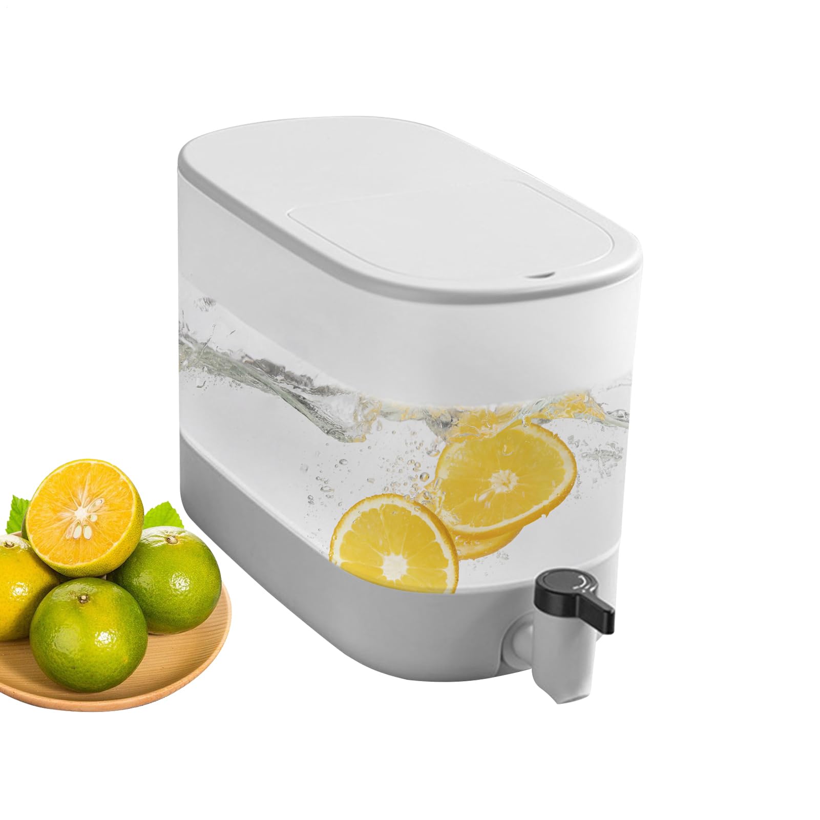 Dispensador de bebidas con espiga, hervidor frío sellado de 4 litros con tapa, cubo de hervidor de bebidas frías para refrigerador, de frutas para agua, limonada