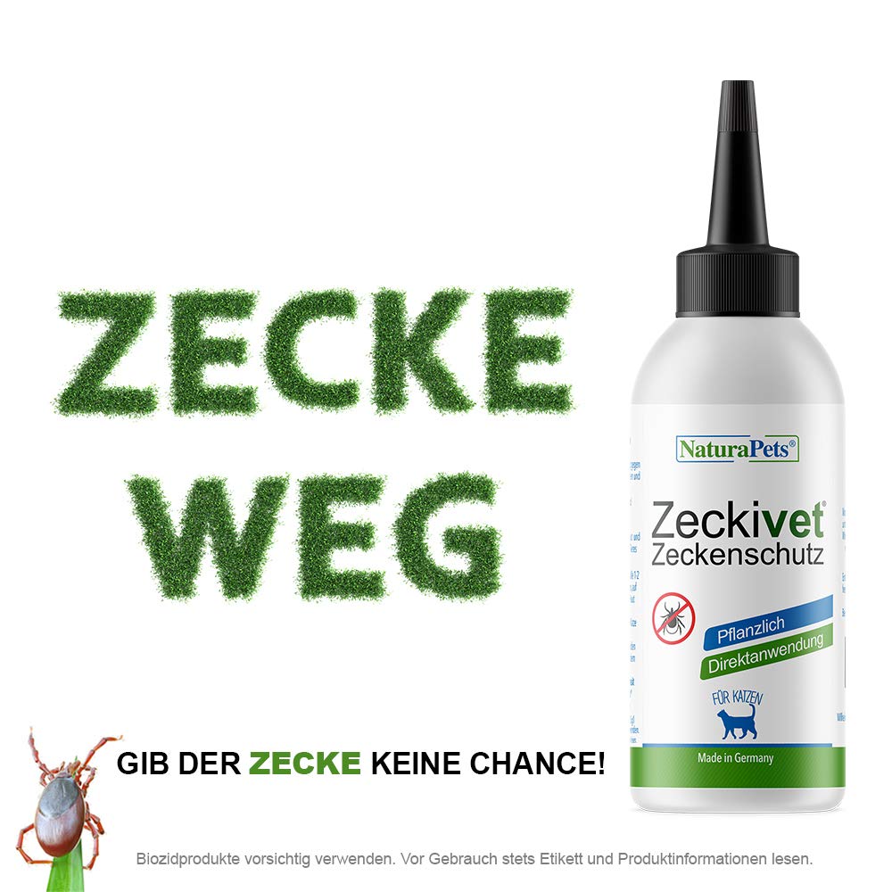 Zeckivet Katzen Zeckenschutz (40ml) – Pflanzliches Zecken- und Flohschutz Spot-ON als Direktanwendung an der Katze gegen Zecken, Milben, Flöhe