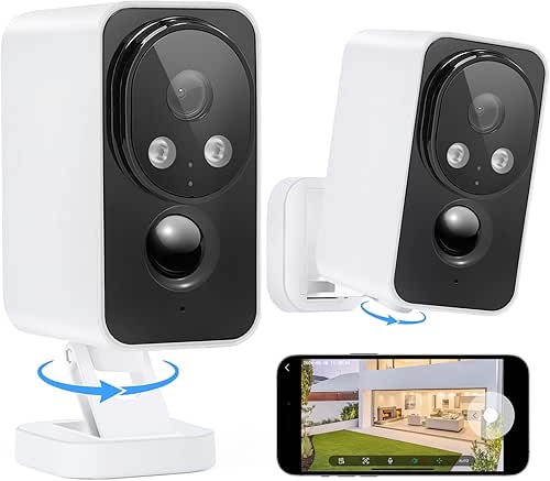 Security Cameras Wireless Outdoor Pan Rotating 180° 2K Cameras for