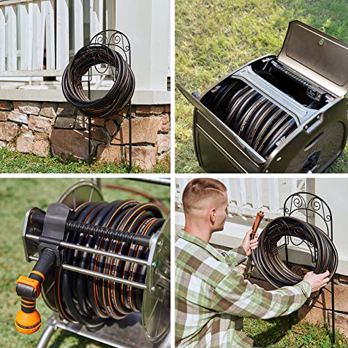 Giraffe Tools Garden Hose 25Ft X 5/8", Water Hose Heavy Duty, Flexible, Lightweight Hybrid Hose With Swivel Grip Handle, Male To Female Fittings #TOP7