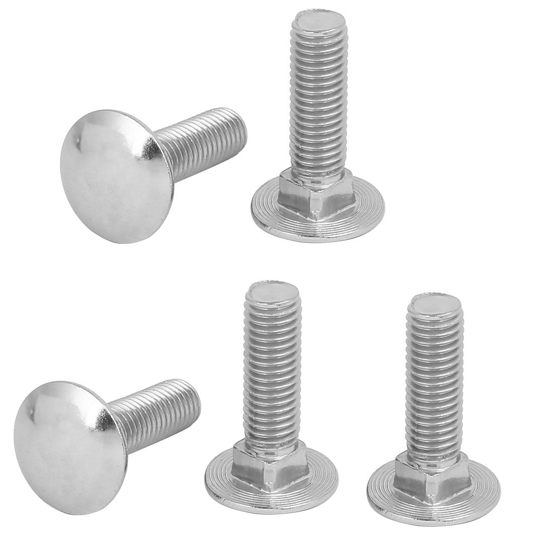 Aexit M10 x Nails, Screws & Fasteners 35mm 304 Stainless Steel Fully Thread Square Neck Carriage Nut & Bolt Sets Bolts 5PCS