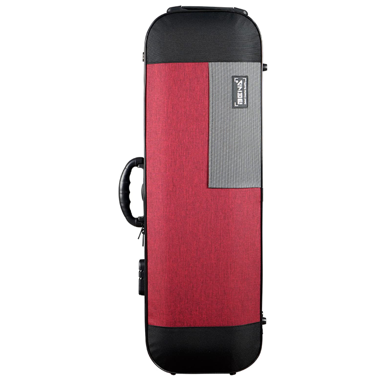 Estuche para Violín de Tamaño Completo 4/4 Professional, con Higrómetro Paño Oxford Estuche para Violín Fuerte con Bloqueo de Contraseña y Correas para Mochila,Red