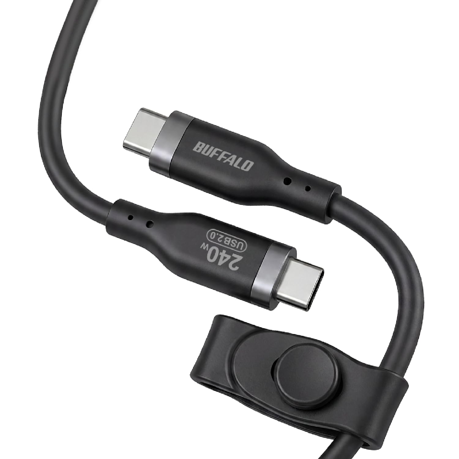 バッファロー USB-C to C 2m ブラック シリコン素材 240W PD…