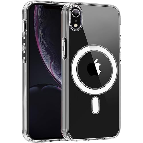 Magnetic Clear for iPhone XR Case, Compatible with Magsafe Wireless Charging, Anti-Yellow Shockproof and Military Drop Protection, Transparent Phone Case for iPhone XR-Clear