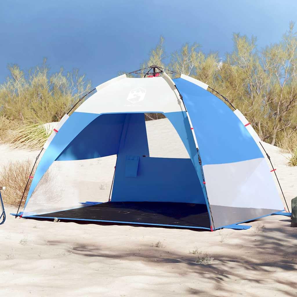 Mangloder Strandzelt Personen Azurblau Wasserdicht mit Quick Release System für Camping, Garten, Strand und Outdoor Aktivitäten, Leicht und Kompakt, Stabil und Winddicht