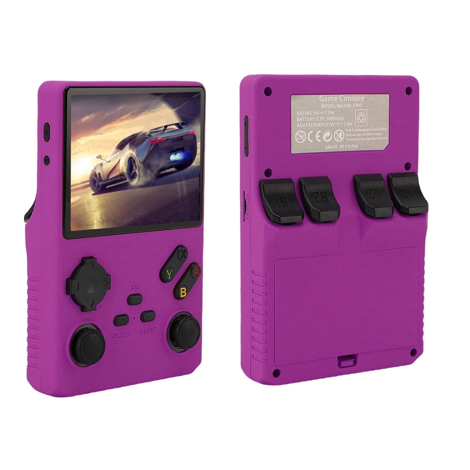 Sxhlseller Console di Gioco Portatile retrò, Schermo da 3,5 Pollici con Risoluzione 640x480, Chip Quad Core RK3326, Scheda di Memoria da 256 GB, 35000 Giochi, unità di Gioco Portatile Viola (PURPLE)