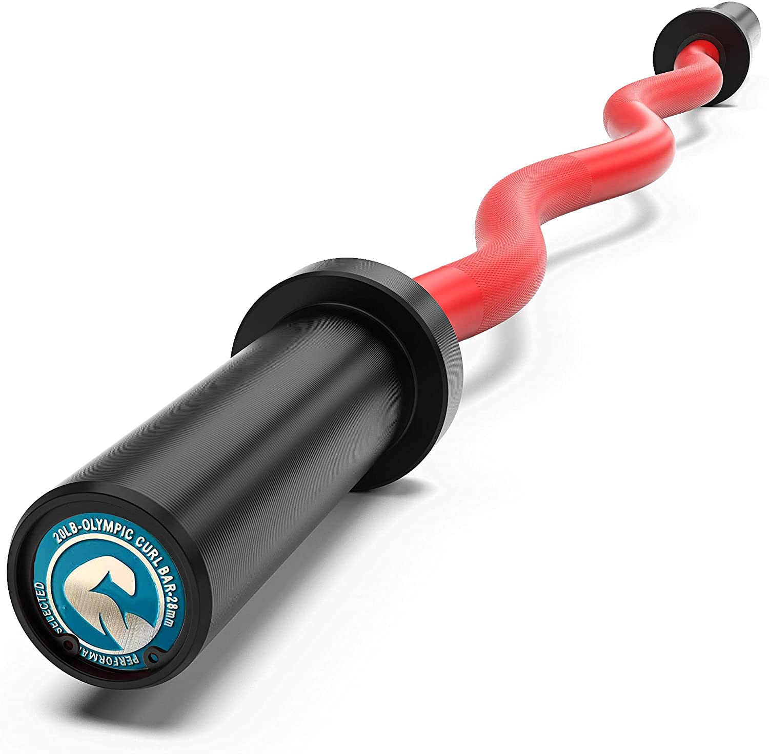 47Inch Olympic Cerakote Curl Barbell EZ Curl Bar(2 Inch),Copper Sleeve and Bearing Connection,Solid 