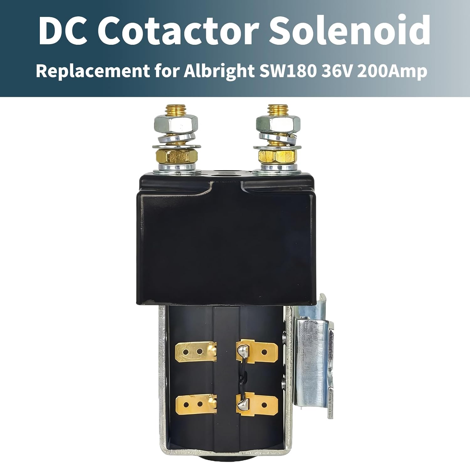 SW180 DC Contactor Solenoid Relay (12/24/36/48V 200A Continuous 1000A Peak) - Replacement for EZGO/Club CAR/Yamaha/Albright Golf Carts & Forklifts (36V)