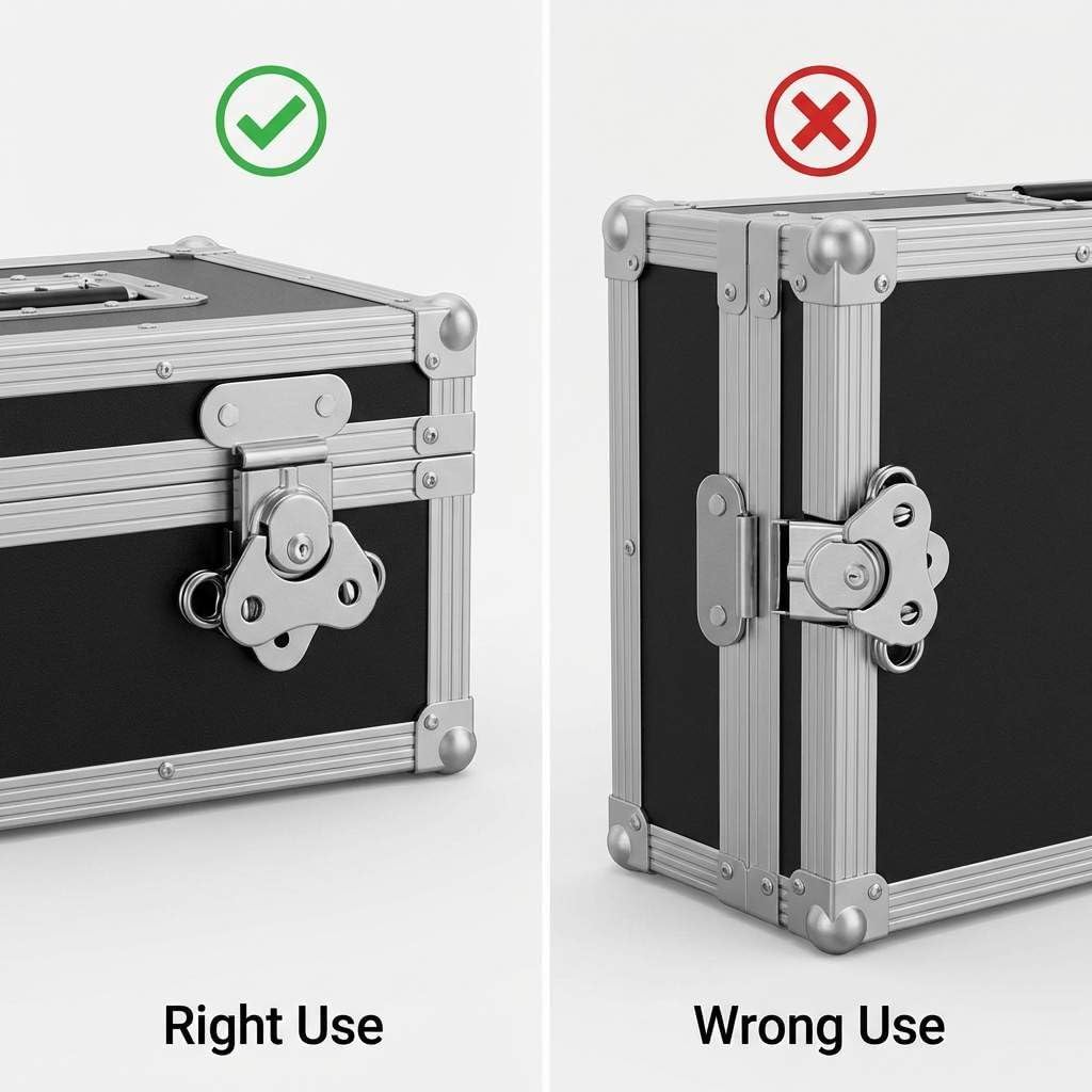 QWORK Compact Stainless Steel Catch Latch 2"x1.5" – 4 Pack Secure Closure for Flight Cases, Tool Boxes & Gear Cases