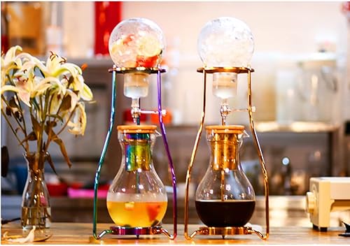 Miniatura 7 de JITEM Cafetera - Gotero frío para café y té, cafetera con flujo de agua ajustable, filtro de acero inoxidable, jarra de vidrio para café o té