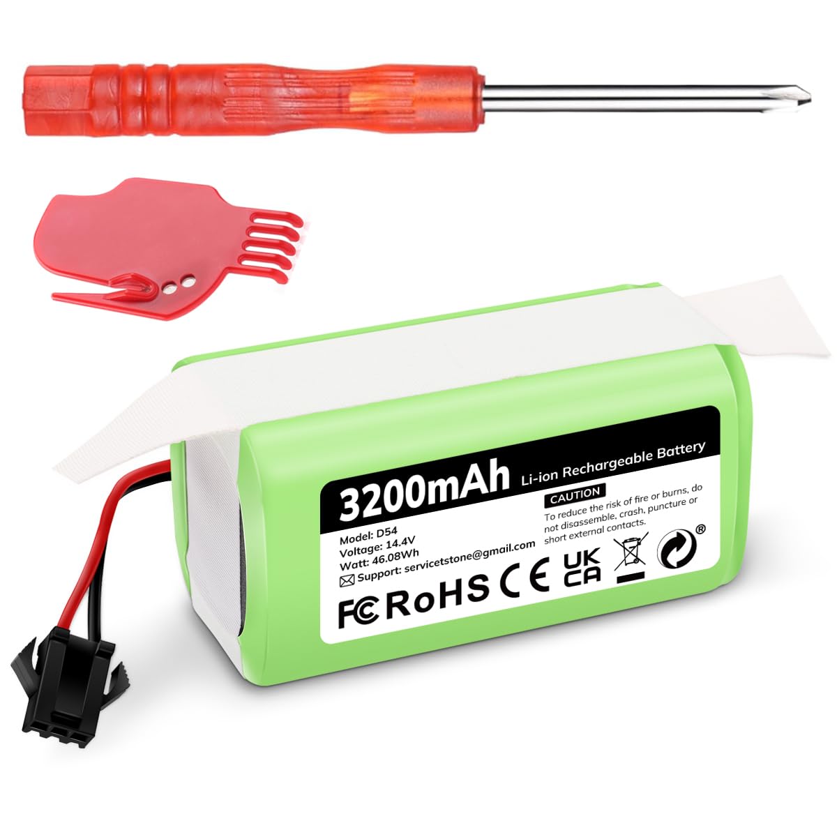 Keenstone 14.4V 3200mAh Replacement Battery for eufy RoboVac 11 11C 11S Plus 11S MAX 12 15C 15C MAX 15T 25C 30C G10 Hybrid G30 Edge R500 R450 & Ecovacs Deebot N79 N79S N95 DN622 661