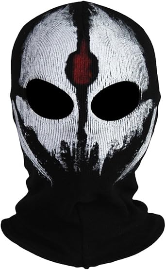 Fabric Ghost Mask Balaclava Skull Hood Red & White