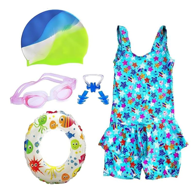 RAR SPORTS Premium Girls Swimming Combo Set | Includes Swimsuit, Goggles, Swim Ring, Cap, Ear Plugs & Nose Clip | All-in-O... - Review, Price and Buying Guide